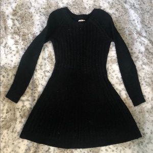 hollister black sweater skater dress